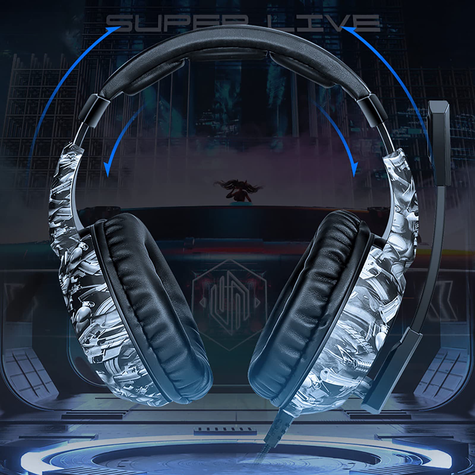 ゲーミングヘッドセット LEDライティング付き 楽天市場】【店内全品エントリーでP5倍】ゲーミングヘッドセット