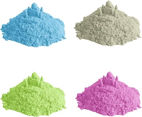 BEMYWJ Arena de juego para niños, arena mágica de 4.4 lbs, 4 colores, arena potente, arena de algodón, la arena sensorial original moldeable,