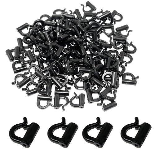 Miniatura 1 de Horquilla giratoria de cambio rápido DZS ELEC 100 piezas de arnés de plástico negro para orugas de leuta, horquilla de pesca