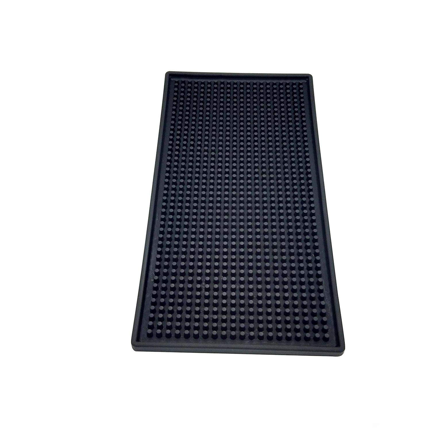 2 Pack Bar Service Mat, Black Salon Barber Work Station Mat, Anti-Slip Flexible Rubber Work Mat for Clippers, Professional Countertop Protection Mat for Bar Service, Sink Mat, Beauty Salon 12"x6" : Beauty & Personal Care