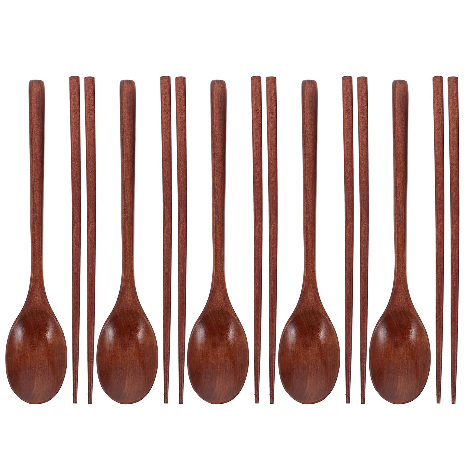 Juego de 5 utensilios de madera de diseño natural, ligeros y duraderos para casa