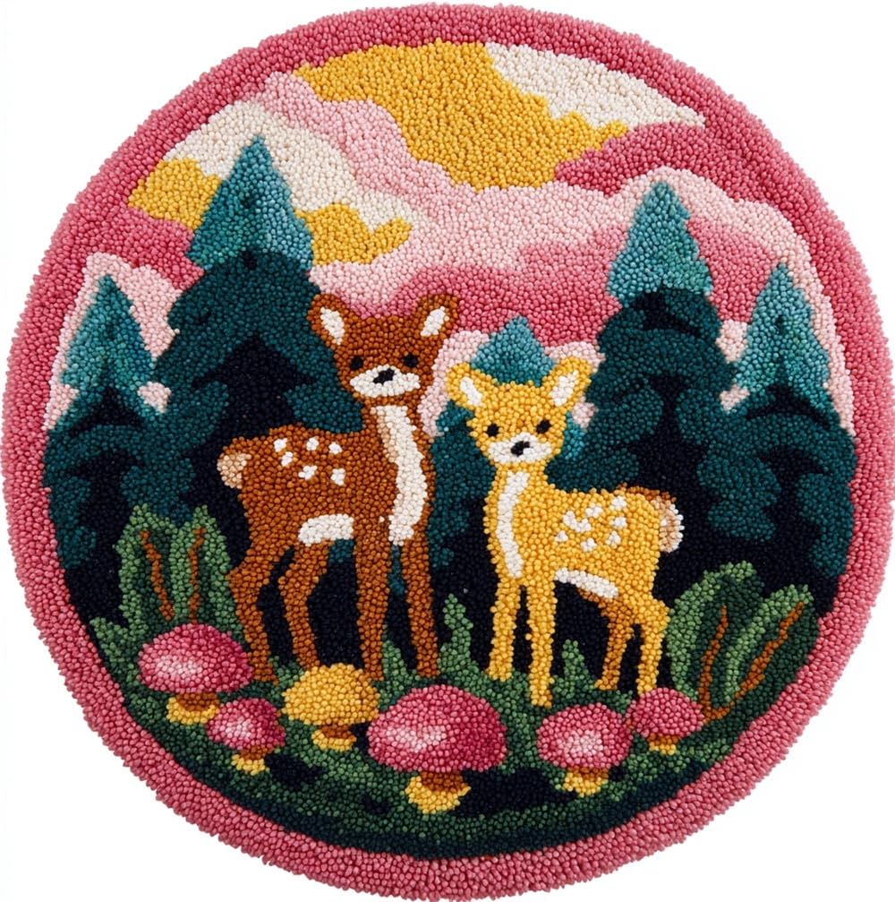 kitphoenix Latch Hook Rug Kit Forest Deer