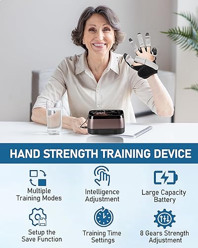 Miniatura 2 de Guantes de robot de rehabilitación, equipo de terapia de mano por accidente cerebrovascular, guantes de rehabilitación con calefacción, dispositivo