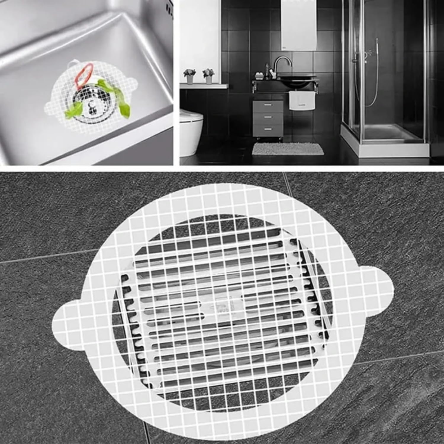 Regalo Kitchen Sink Strainer - Disposable Shower Drain Cover Hair Catcher Shower Drain Mesh Stickers, Reusable and Versatile Drain Cover for Bathroom Laundry Bathtub Kitchen Sink (Round) (B0CW99ZJFQ) Amazon Price History, Amazon Price Tracker