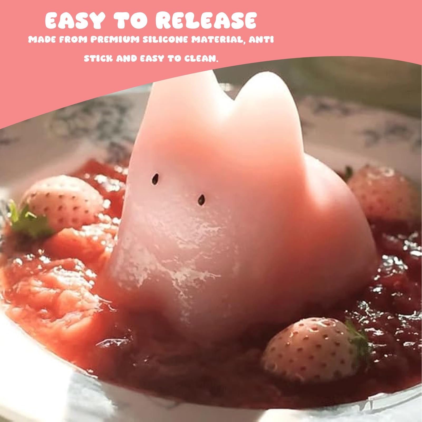 Moule en Silicone 3D en forme de chat, passe au -ondes, au congélateur, Adorable moule en forme de chat, pour Pudding, lait, gelée, gâteau au chocolat, cuisson de cuisine