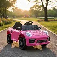 Carro Elétrico 12V de Passeio Infantil com Luz Som e Controle Remoto (Rosa)