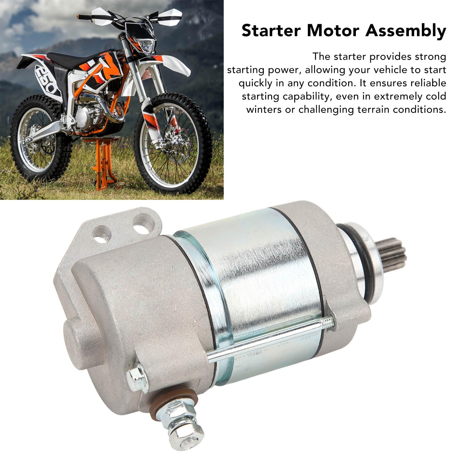 Motorino di Avviamento Moto 12V, 55140001000 Gruppo Avviamento Motore Elettrico, Sostituzione Avviamento Elettrico Universale per Motociclette Fuoristrada 200 EXC 250 EXC