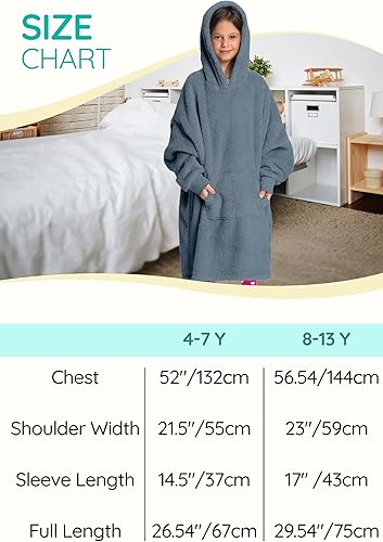 Miniatura 6 de Mad Dog Sherpa Fleece Wearable Blanket Hoodie for Women Men Kids with Long Sleeves, Cozy Hooded Poncho Jacket