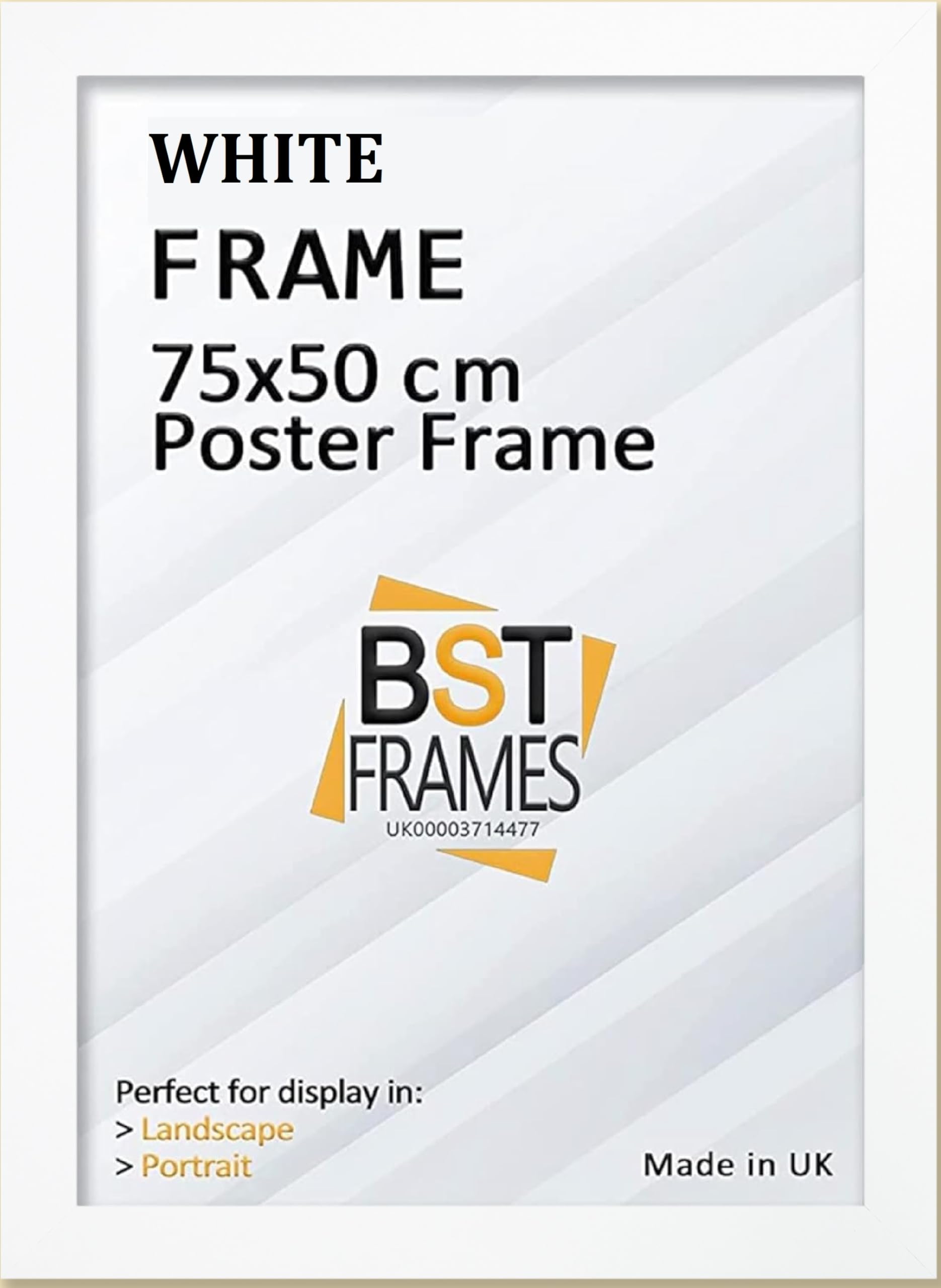Poster Frame 75cm x 50cm - Picture Frame for Wall - Large Photo Frame - White