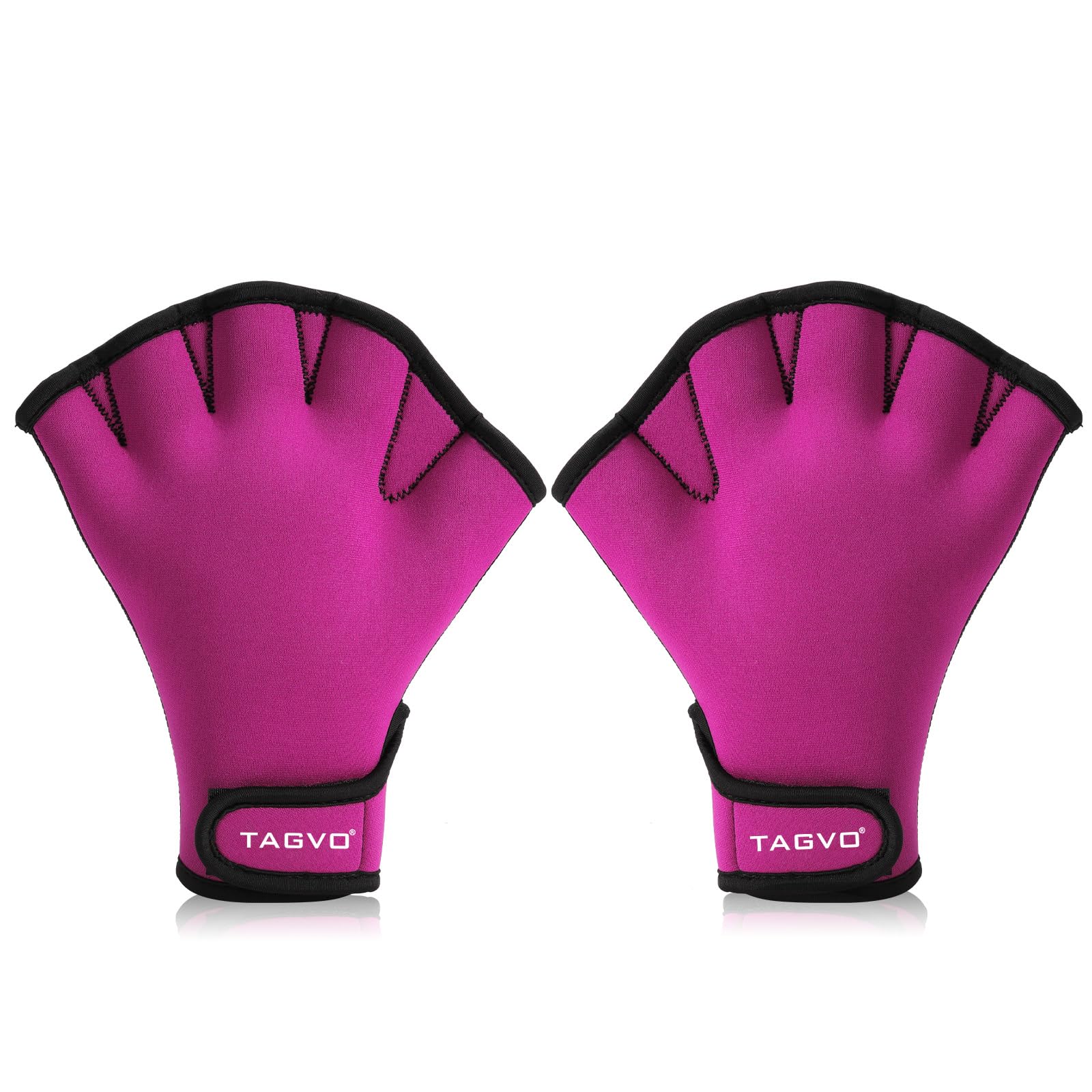 TAGVO Aquatic Gloves for Helping Upper Body Resistance, Webbed Swim Gloves with Wrist Strap, Well Stitching, No Fading, Sizes for Men Women Adult Children Aquatic Fitness Water Resistance Training