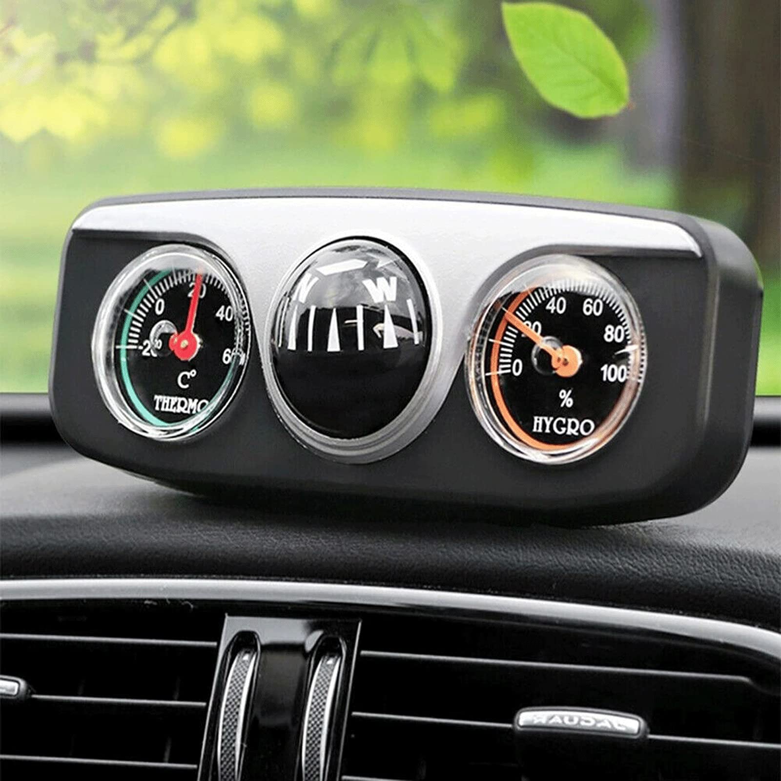 JINGYAN Kompasy 11.2cm 3 w 1 samochodowym pojeździe Dashboard Thermometr Higrometr Compass Navigation Nawigacja Kulka Camping Piesze wycieczki