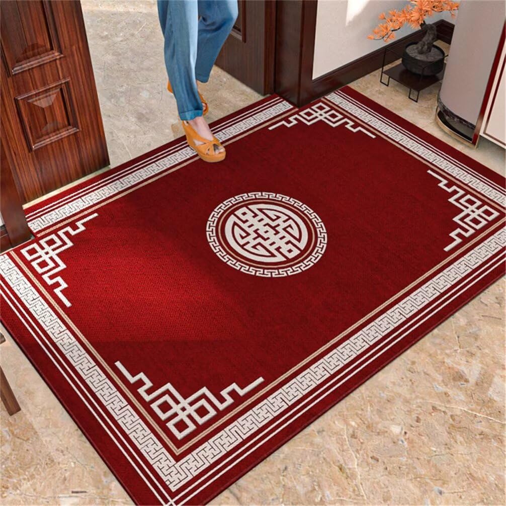 Tapis salon 200x250CM rouge anti-glisse pour protéger les parquets des fauteuils gamer