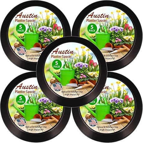 16 Inch Black Polypropylene Plant Saucer | USA-Made, Durable Indoor/Outdoor Tray and Drip Pan