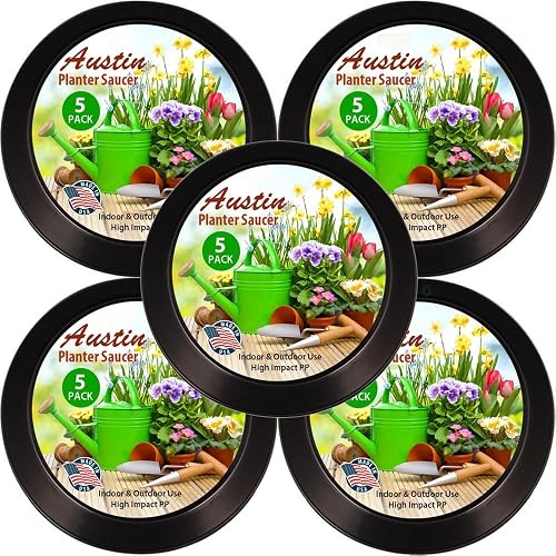 21 Inch, Black, Case of 5 Plant Saucer