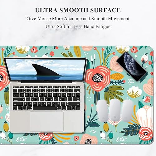 Miniatura 10 de Auhoahsil Alfombrilla de escritorio grande XL extendida para mouse para juegos, 31.5 x 11.8 pulgadas, alfombrilla de mouse impermeable con bordes
