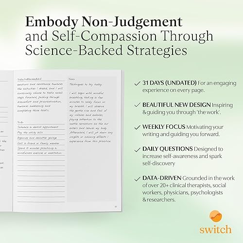 Vista 12 de Switch Research Paquete de planificadores tranquilos – Planificador de objetivos sin fecha desarrollado por psicólogos – 3 planificadores de cuidado