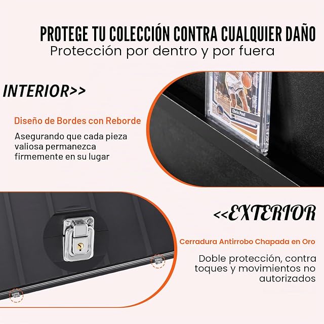 Foto 3 de 8 de VEVOR Vitrina para 35 Tarjetas Deportivas con 98% de Protección UV, 617 x 775 x 55 mm
