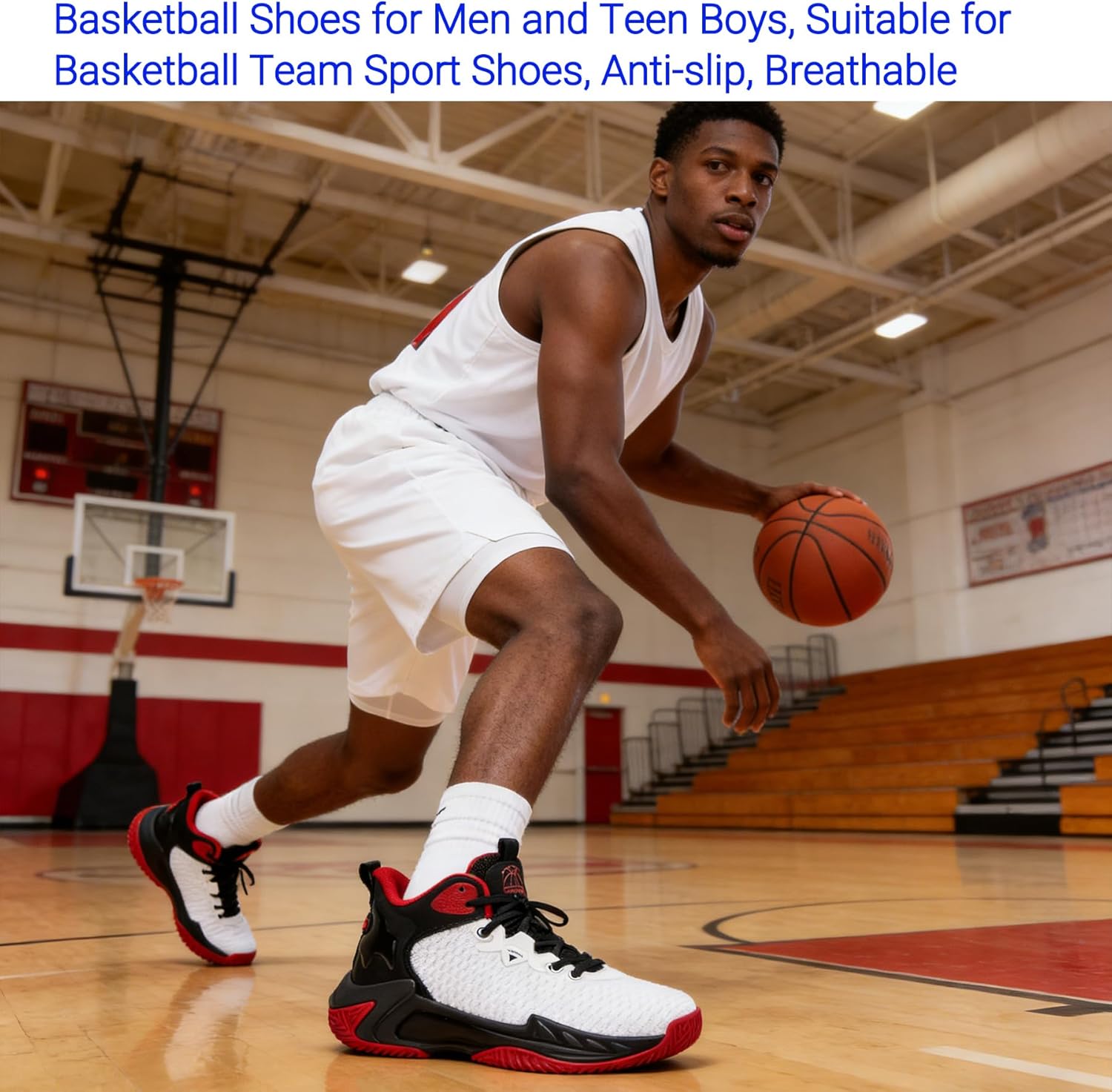 Beita Basketball Shoes for Men High Upper Sneakers Breathable Sports Shoes Anti Slip