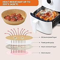 Vista 3 de Vailnd 125 forros de papel pergamino de grado alimenticio, redondos, desechables, de 9 pulgadas, antiadherentes, resistentes al aceite