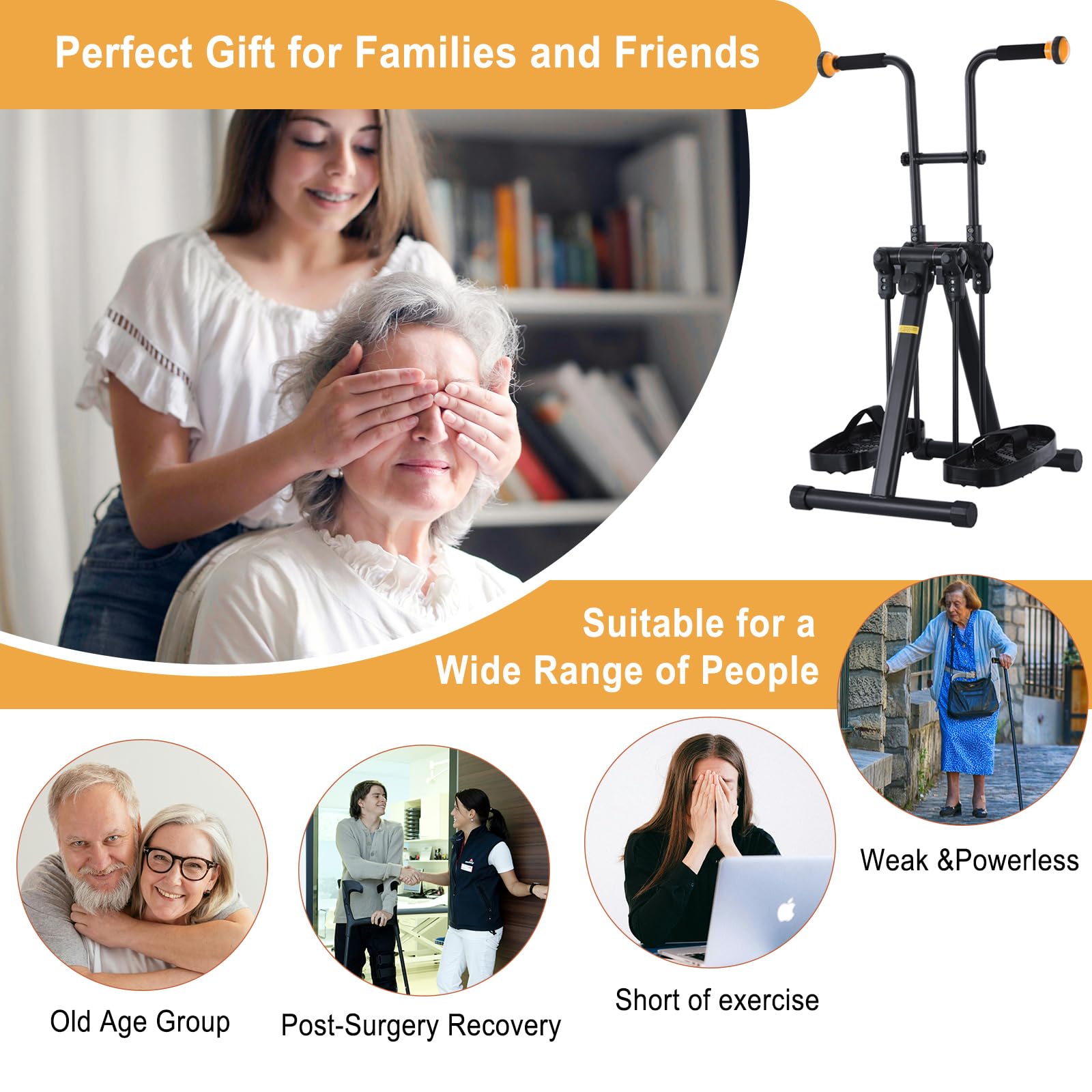 Bicicleta ejercitadora de pedales para personas mayores, equipo de ejercicio de mano, brazo y rodilla, recuperación de ancianos, bicicleta de ejercicio para todo el cuerpo, gran regalo para