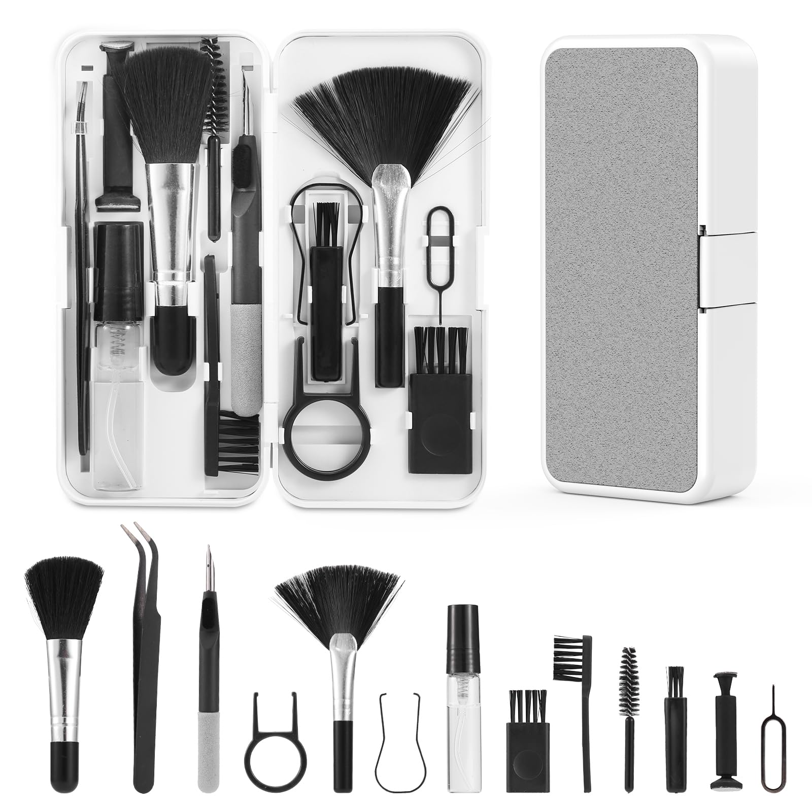 Olipiter 18 in 1 Multifunctional Keyboard Cleaner Kit for Electronic Devices, Keyboard Cleaning Brush, Headphones Cleaner Kit for AirPods, Cellphones,Laptop Cleaner, Camera,Earbuds
