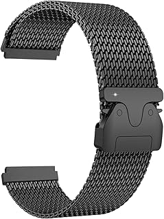 [JUSUTEK] 業界新登場 高級 凸型口チタン合金網編む腕時計バンド コンパチブル 20MM/22MM選択可能 パラシュート式バックル 時計ベルト，グレードアップ硬化耐摩耗性、傷付き防止,調節も簡単, 男女兼用，クイックリリース,時計改造交換用アクセサリーセット，超軽量チタン金属腕時計バンド