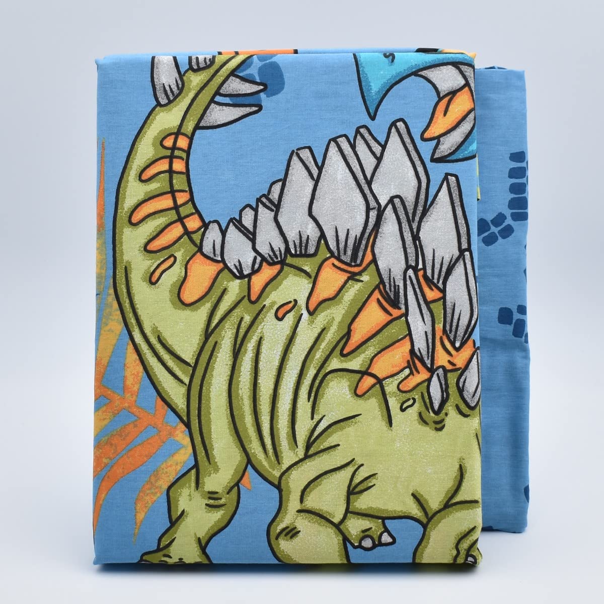 hermet Dinosauri, Set Lenzuolo Singolo Cameretta, Una Piazza, Completo Letto, Lenzuolo Sopra, Lenzuolo Sotto Con Angoli, Federa, 100% Cotone, Azzurro
