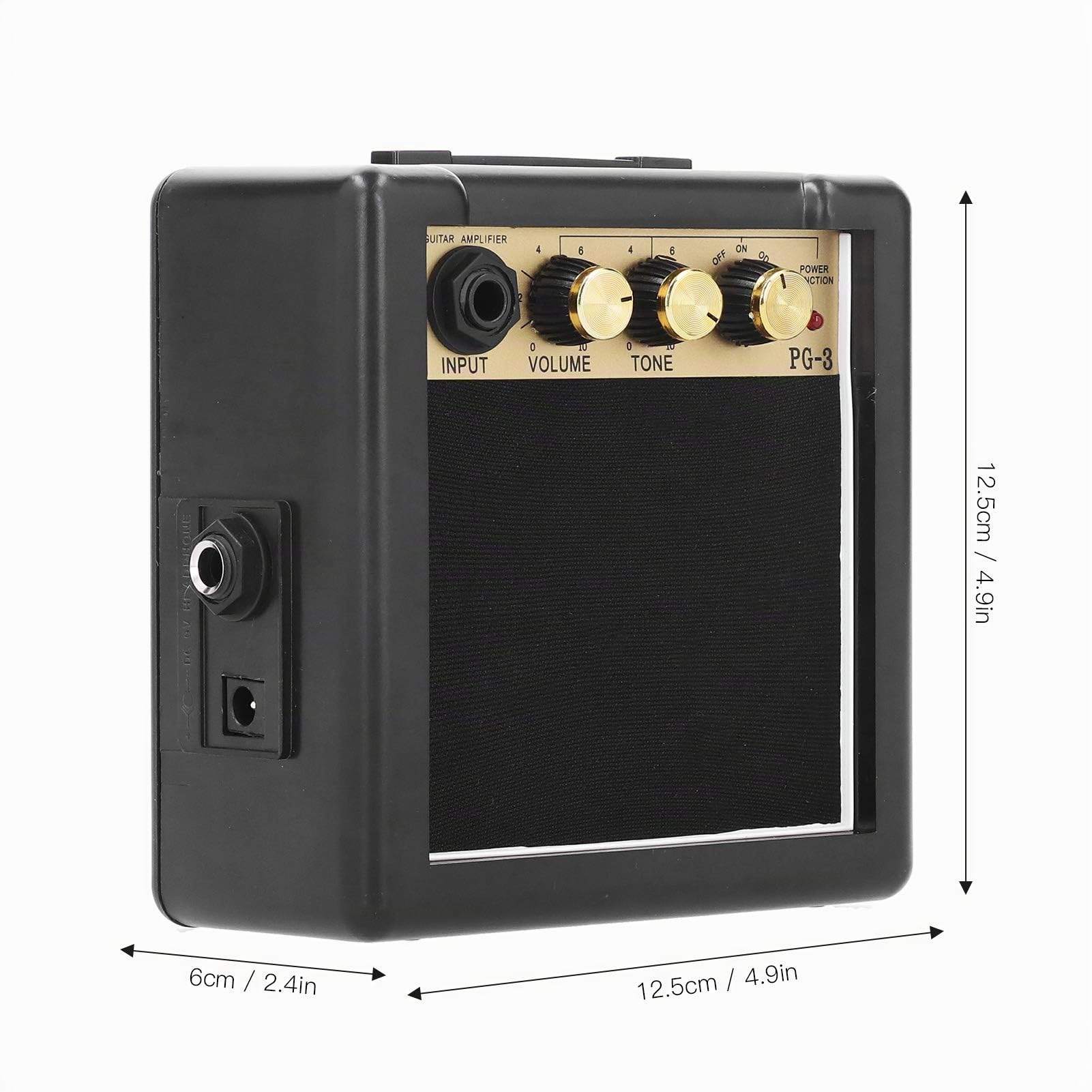 Amplificatore per chitarra, metallo + plastica Amplificatore portatile Alimentazione a batteria 9V Altoparlante per chitarra