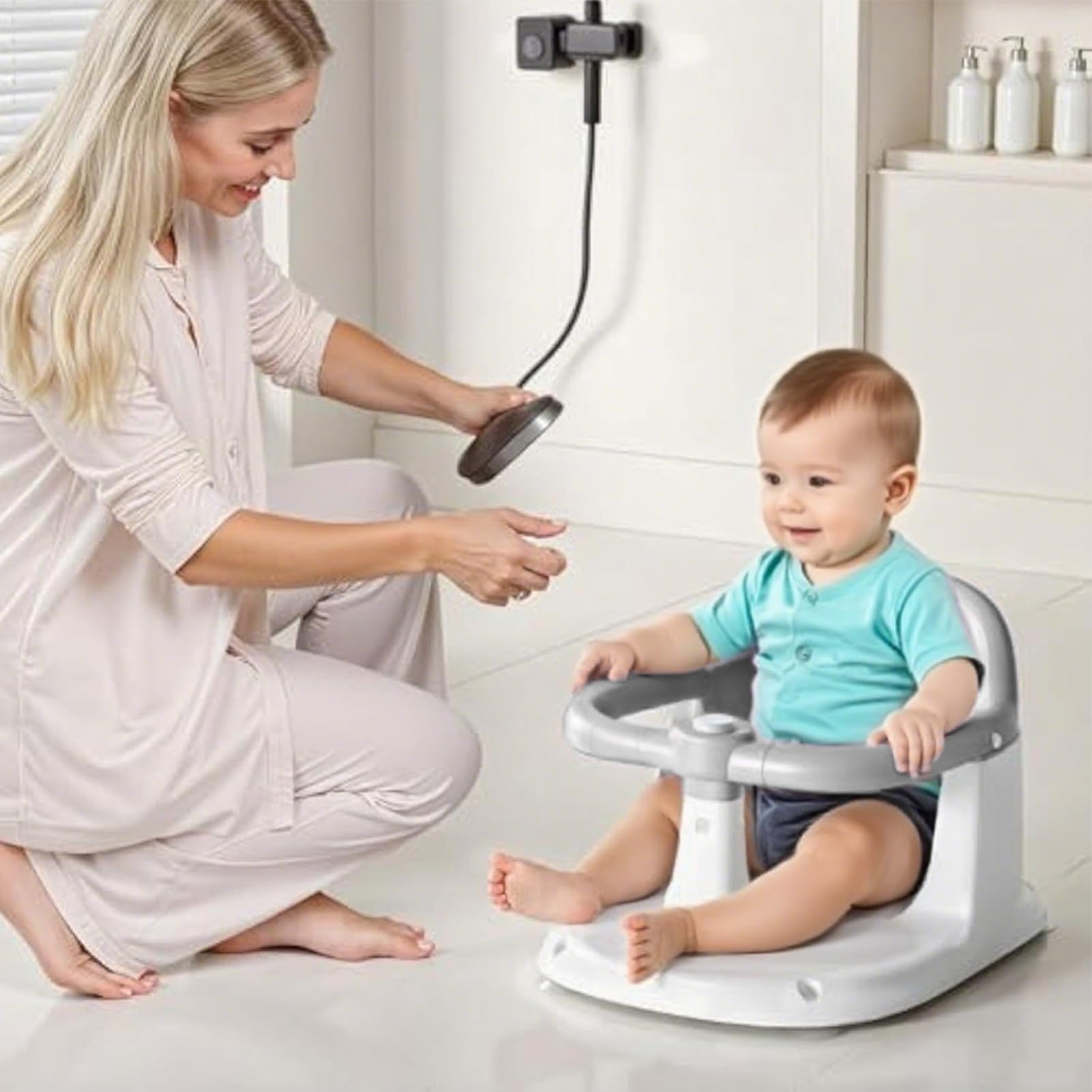 Siège de Bain Évolutif pour Enfant Siège de soutien de bain antidérapant | Chaise de douche bébé assis Maison Sol Garçons Filles Jeunes parents Nounous Familles soucieuses de l
