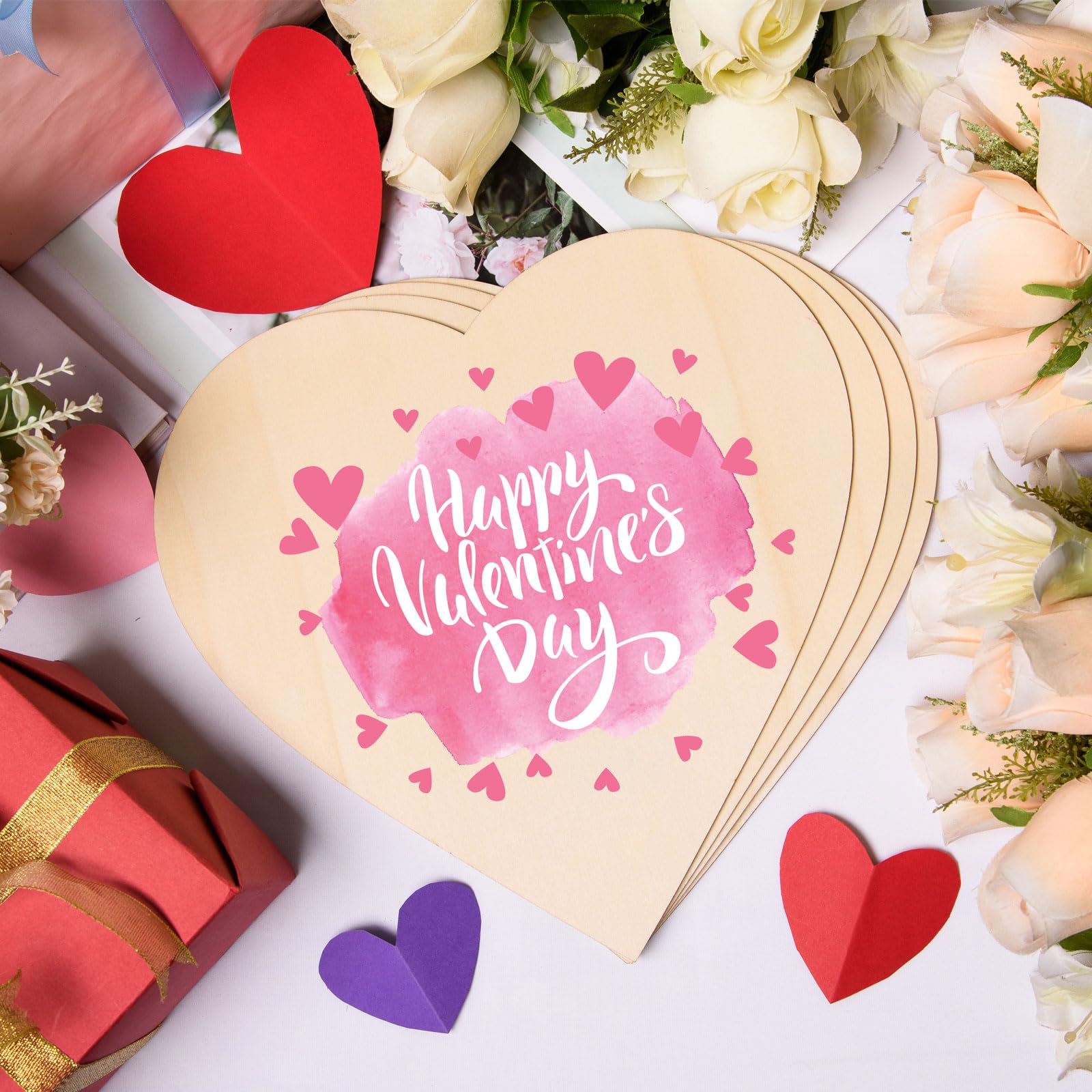 AWIZOM Holzherzen zum Basteln, 40,6 cm, Holzherzausschnitte, unlackierte Holzherzen, Scheiben, blanko, Holzherz, Ornament für DIY, Valentinstag, Basteln, Türaufhänger, Schild, Malerei, Laserprojekt,