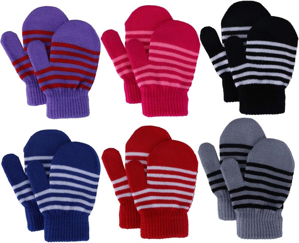 Baby Boys & Grl's Winter Warm Woolen Hand Gloves Multicolor_Pack of 6