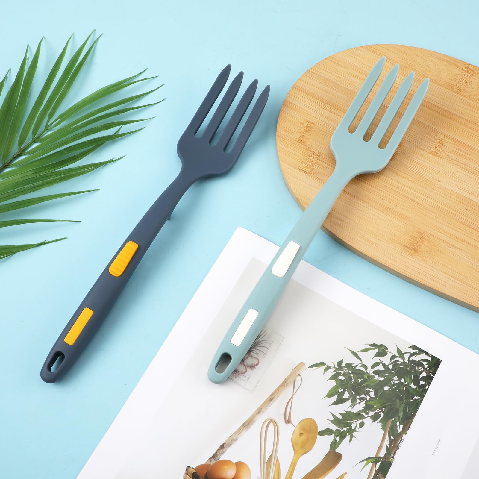 Silicone Whisk Silicone Flexible Fork,Silicone Dinner Forks - Heatproof Multifunctional Cooking Forks For Kitchen Stirring And Serving,Mix Ingredients, Mash Food, Whisk Eggs, Baking Pasta Fork