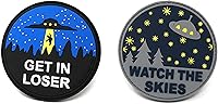 Vista 1 de Alien UFO Enthusiast PVC Hook and Loop Patch - Paquete de 2 parches tácticos