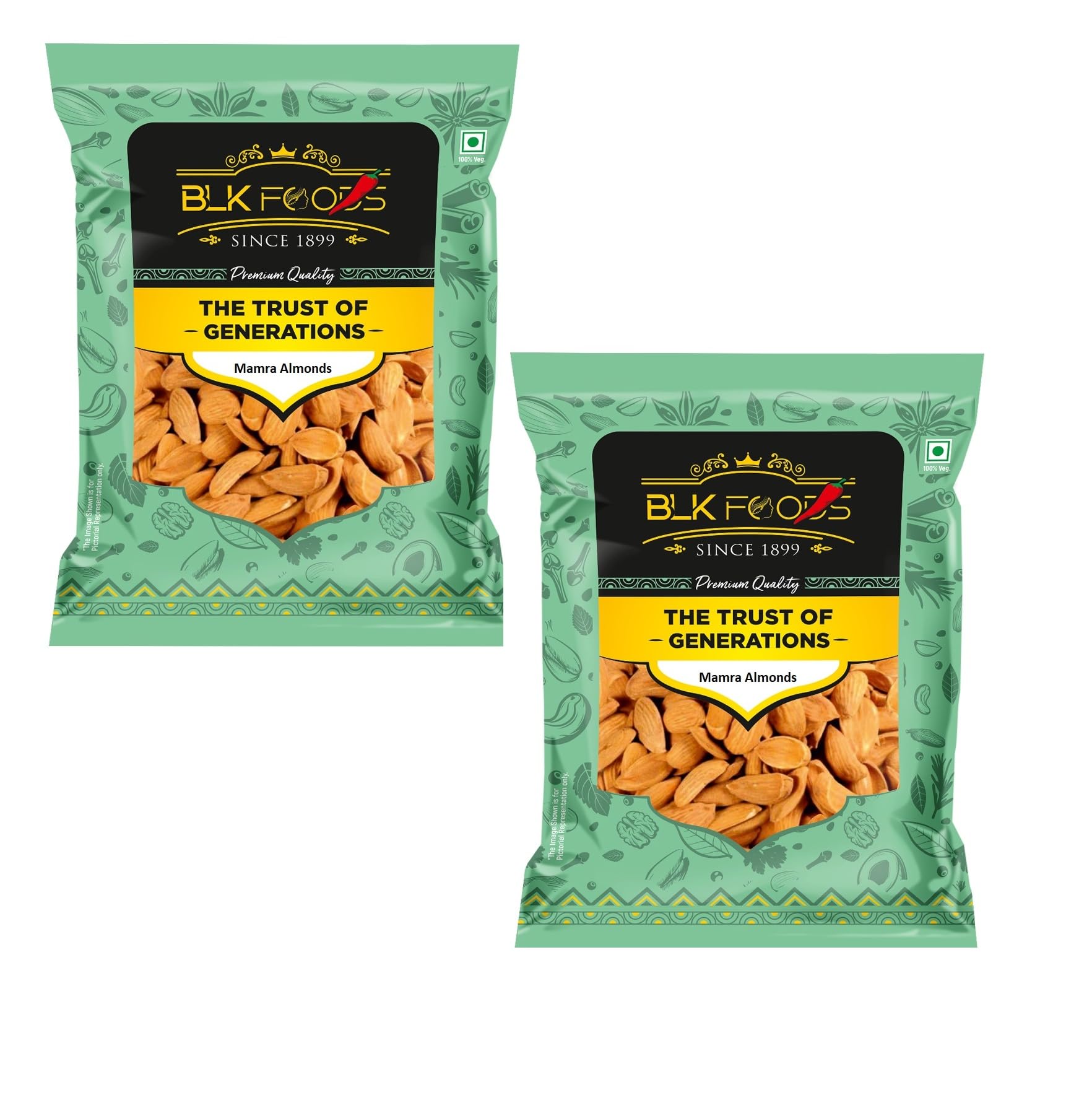 BLK Foods Select 400g Asal Mamra Almond Kernel | High Protien Original Snack | Imported Super Healthy Crunchy Badam Giri | (pack of 2, 200g each) (B0CHVXBN2Z) Amazon Price History, Amazon Price Tracker