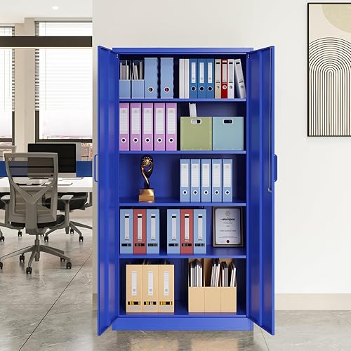 Miniatura 7 de Vitrina con puertas de cristal, vitrina para coleccionables, vitrina Curio con 4 estantes ajustables, vitrina de vidrio de 71 pulgadas para sala de