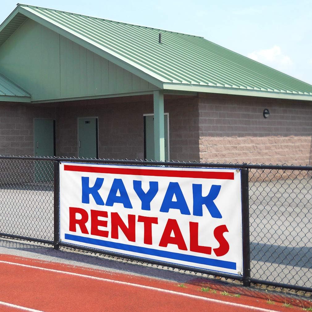 Kayak Rentals 13 oz Vinyl Banner Sign w/Metal Grommets 2 ft x 4 ft