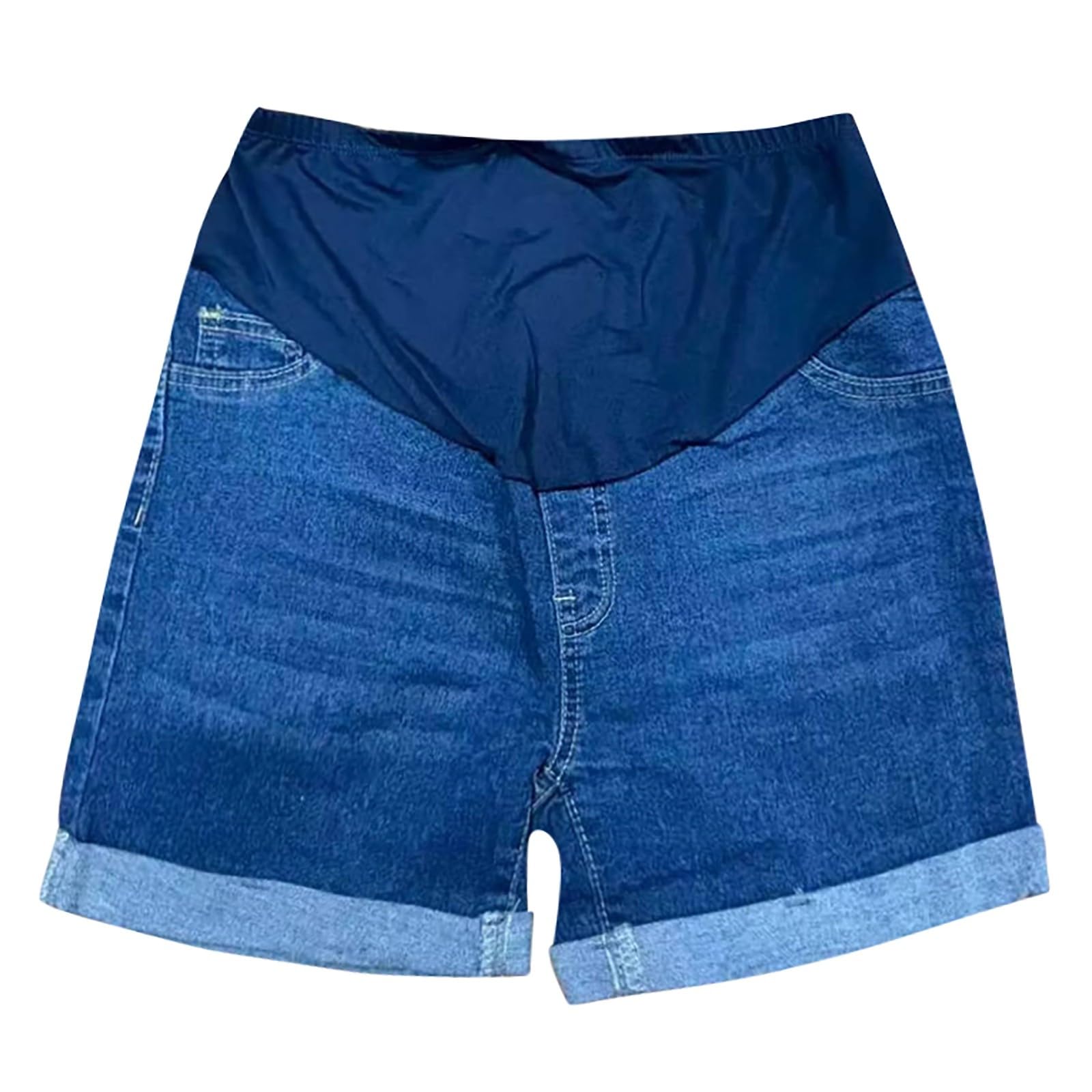 Pantalones cortos de mezclilla para embarazo, para embarazo, para embarazo, para embarazo, elástico, cómodo, casual, con agujeros desgastados, tela fina
