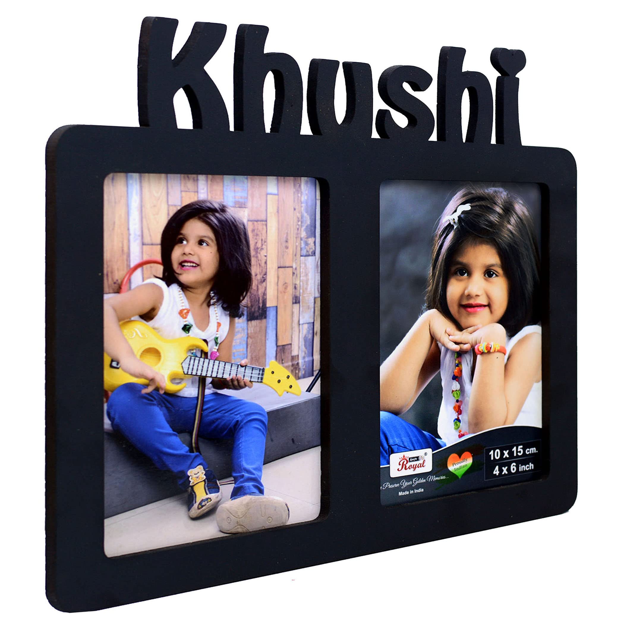 AJANTA ROYAL Personalized Wooden Photo Frame with Name Cutout and 2-Photos. Gift for all Relations like Brother, Mother, father, Sister, Friend, Bestie, Rectangular, Freestanding, 24.8L x 22.2W cm (B09K6ML3FD) Amazon Price History, Amazon Price Tracker