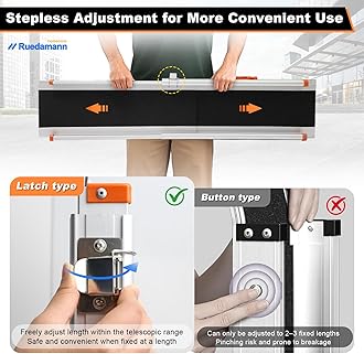 Ruedamann 7' 6.7" Adjustable Aluminum Wheelchair Ramp,Portable Telescoping Non-Skid Surface Wheelchair Ramp for Home, Stairs, Steps, 600lbs Capacity (MR207N-7)