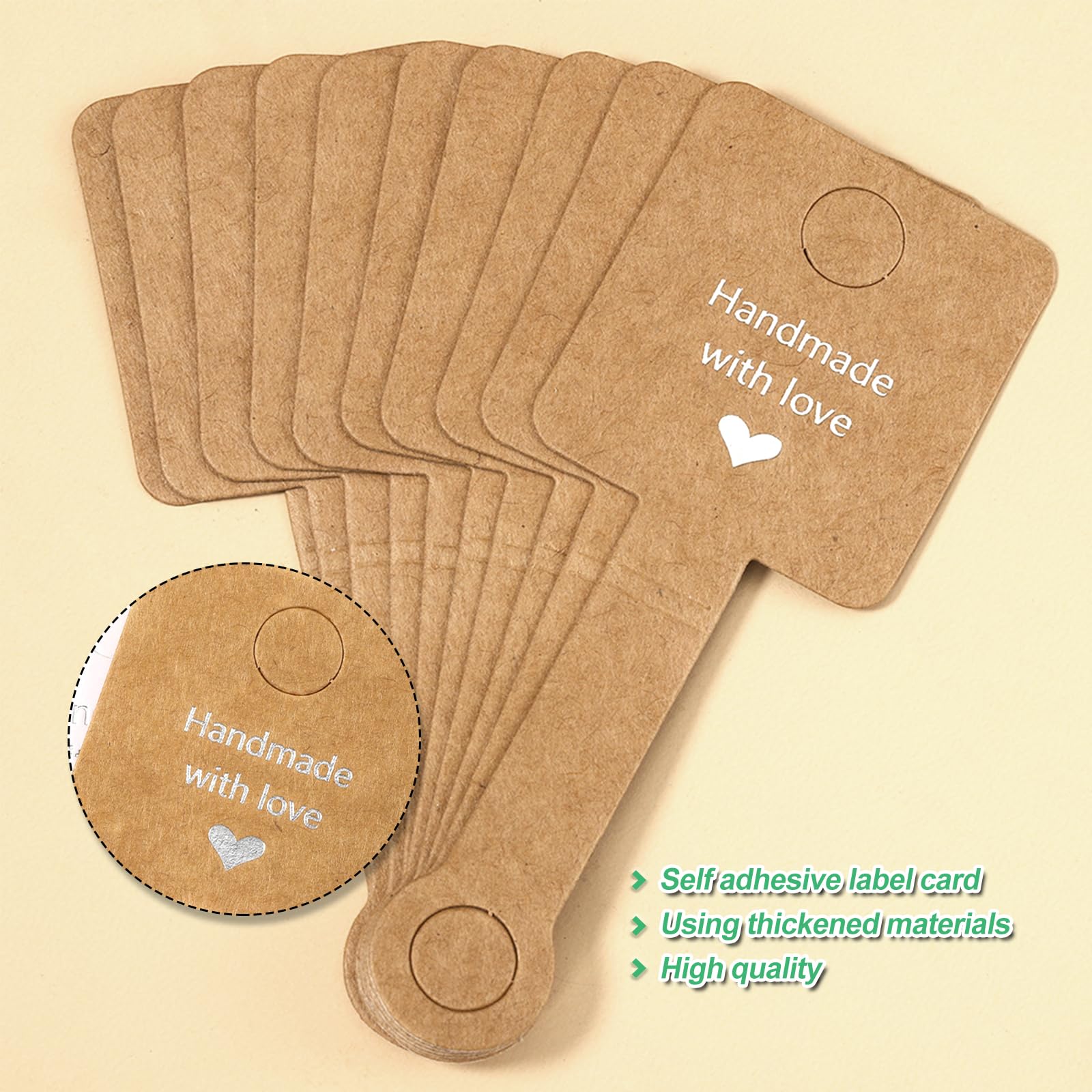 Schmuck Verpackungsbeutel 100-tlg. - Transparente Taschen Mit Kraftpapier-Karten 8x10cm