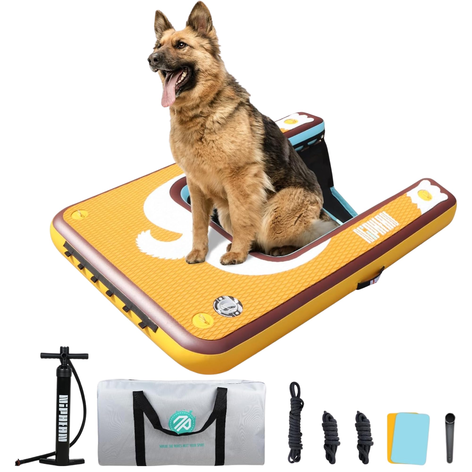 Niphean Dog Pool Ramp, Non-Slip Floating Dog Boat Ramp Up to 240 Pounds