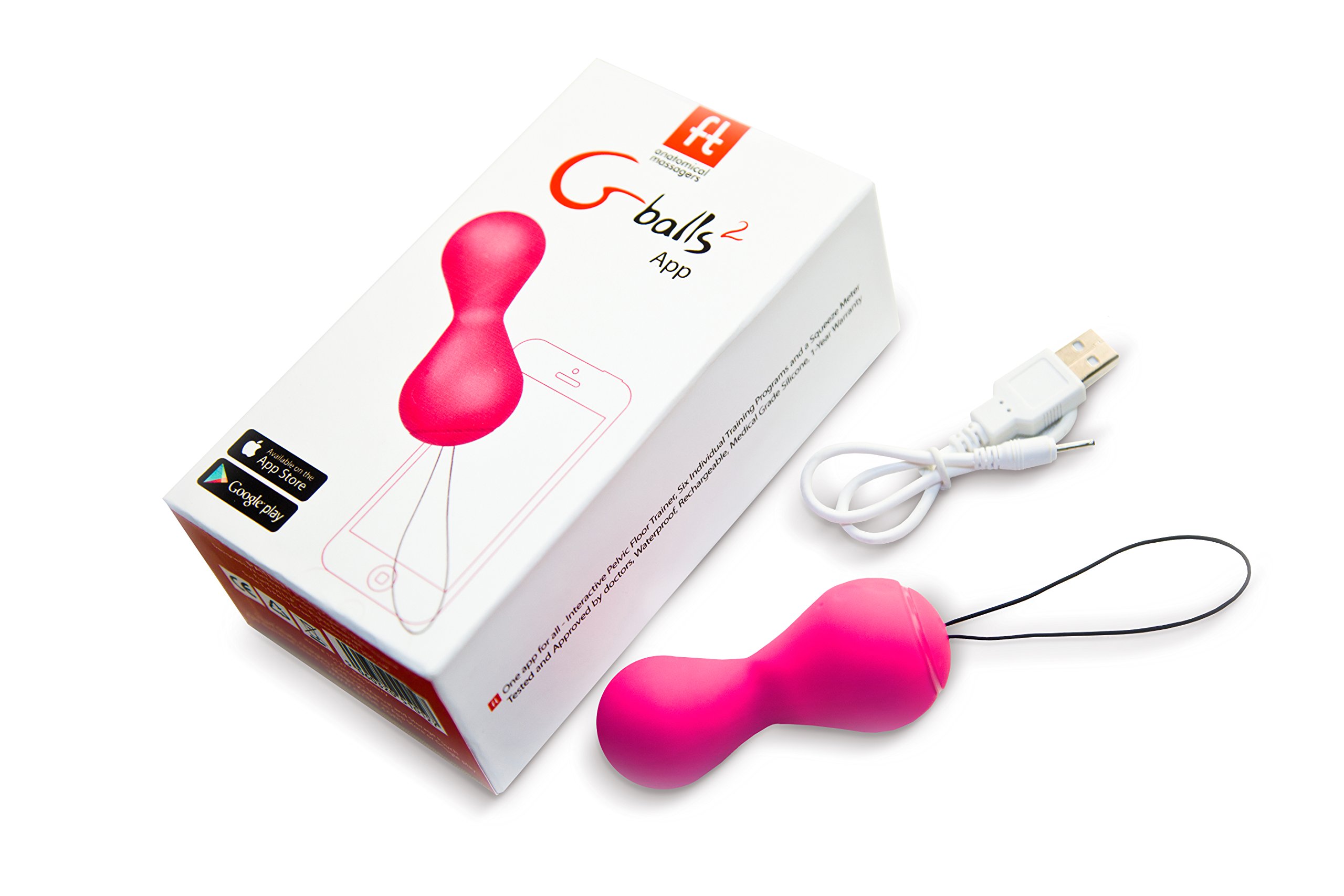 Funtoys G Vibe Petalo Rosa Palloni2 Kegal Bolas di ejercicio con aplicación móvil