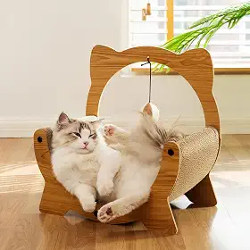 HOXSURY Sofá arranhador para gatos, sofá, cama de papelão, cama arranhadora para gatos internos (formato C)