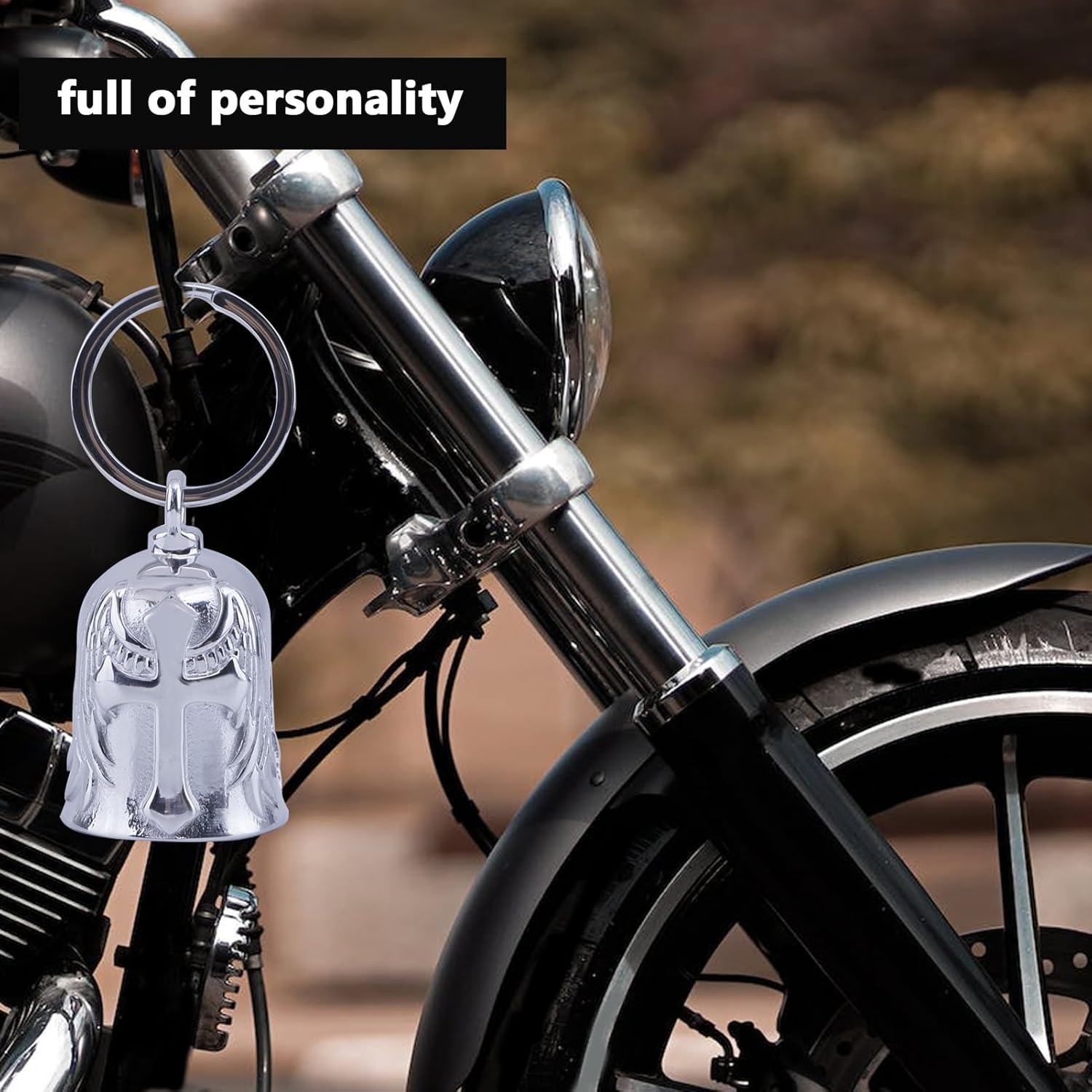 Motorcycle for Bells - Motorcycle Angel Bell for Men Women,Bell Biker Accessory,Guard Riding Safety (Cross Black) - Image 3