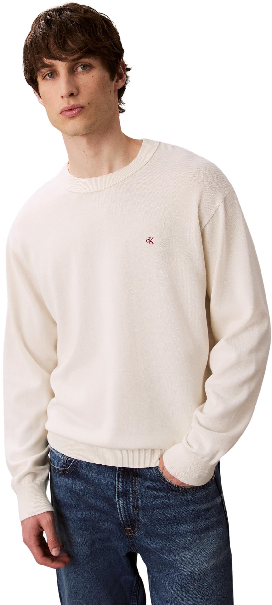 EU LS COTTON RELAXED CREWNK SWEA Kazak Erkek