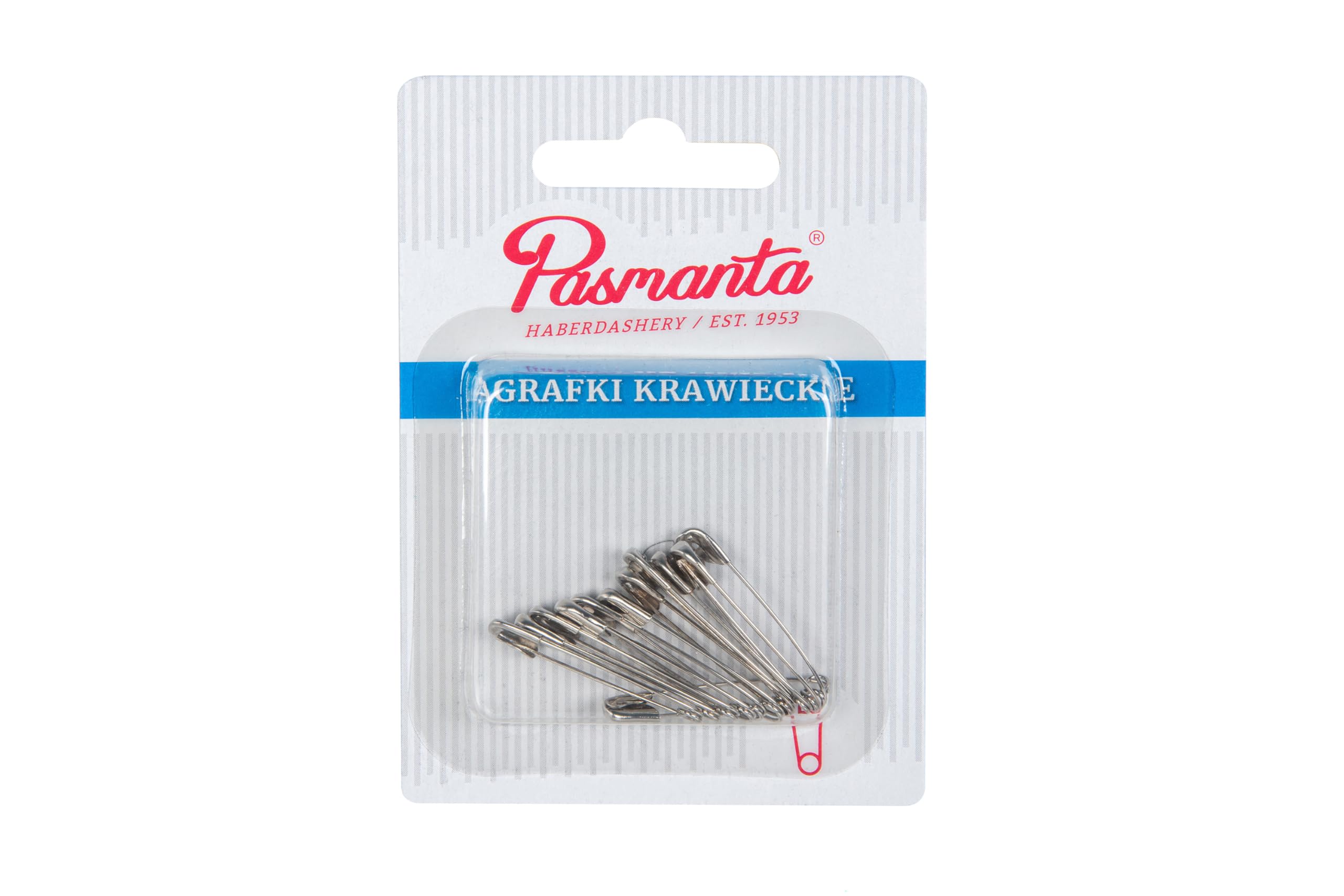 Safety Pins, Sewing DIY Craft Haberdashery Clothing Accessories, Large or Small, Durable Finish, by Pasmanta Since 1953, 12 Pcs Pack (Small 3.0cm - 1.18 inch)