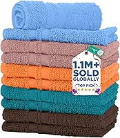 Vista 82 de DAN RIVER Paquete de 6 toallas de mano de alta calidad (16 x 28 pulgadas), 100% algodón, ultra suaves, ligeras, altamente absorbentes, para baño