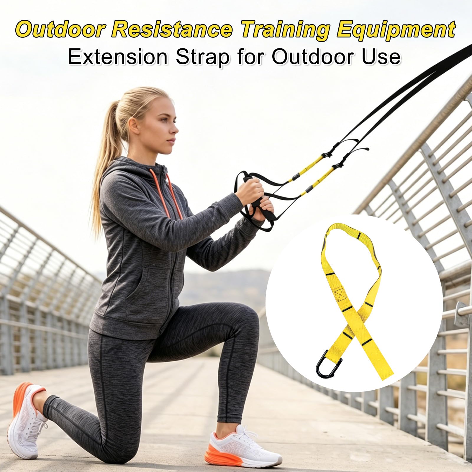 Kit per Allenamento a Sospensione, Allenamento in Sospensione con Ancoraggio per Porta, Sling Trainer Set, Fitness Da Casa, Outdoor Fitness Gym, per Indoor e Outdoor, Nero e Giallo