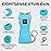 FIGHTSENSE Super Heavy Duty Keychain Stun Gun with Flashlight for Men and Women self Defense Device, Rechargeable Stun Gun, Nylon Holsters (Cyan USB)