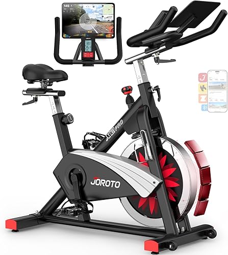 Vista 12 de JOROTO X2 X2PRO - Bicicleta estática para interiores con Bluetooth X4S con resistencia magnética legible, 100 niveles de resistencia magnética, más